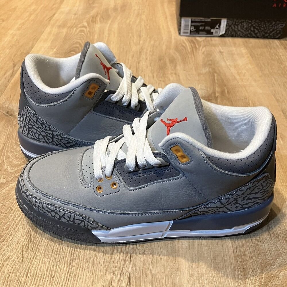 Nike Air Jordan 3 Retro Cool Grey BRAND NEW 398614-012 GS Size 6 Y / Women 7.5